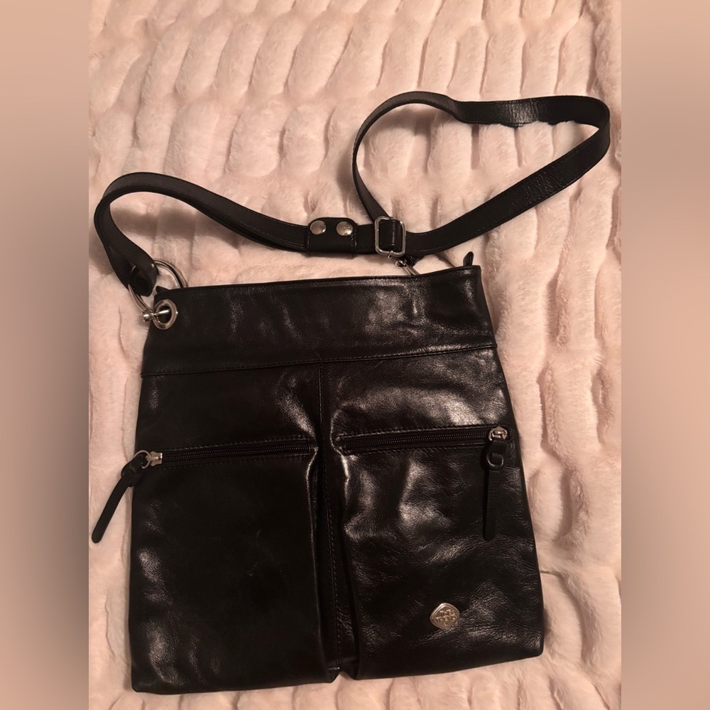 The Trend Black Leather Crossbody Bag with Silver Hardware - Picture 2 of 10